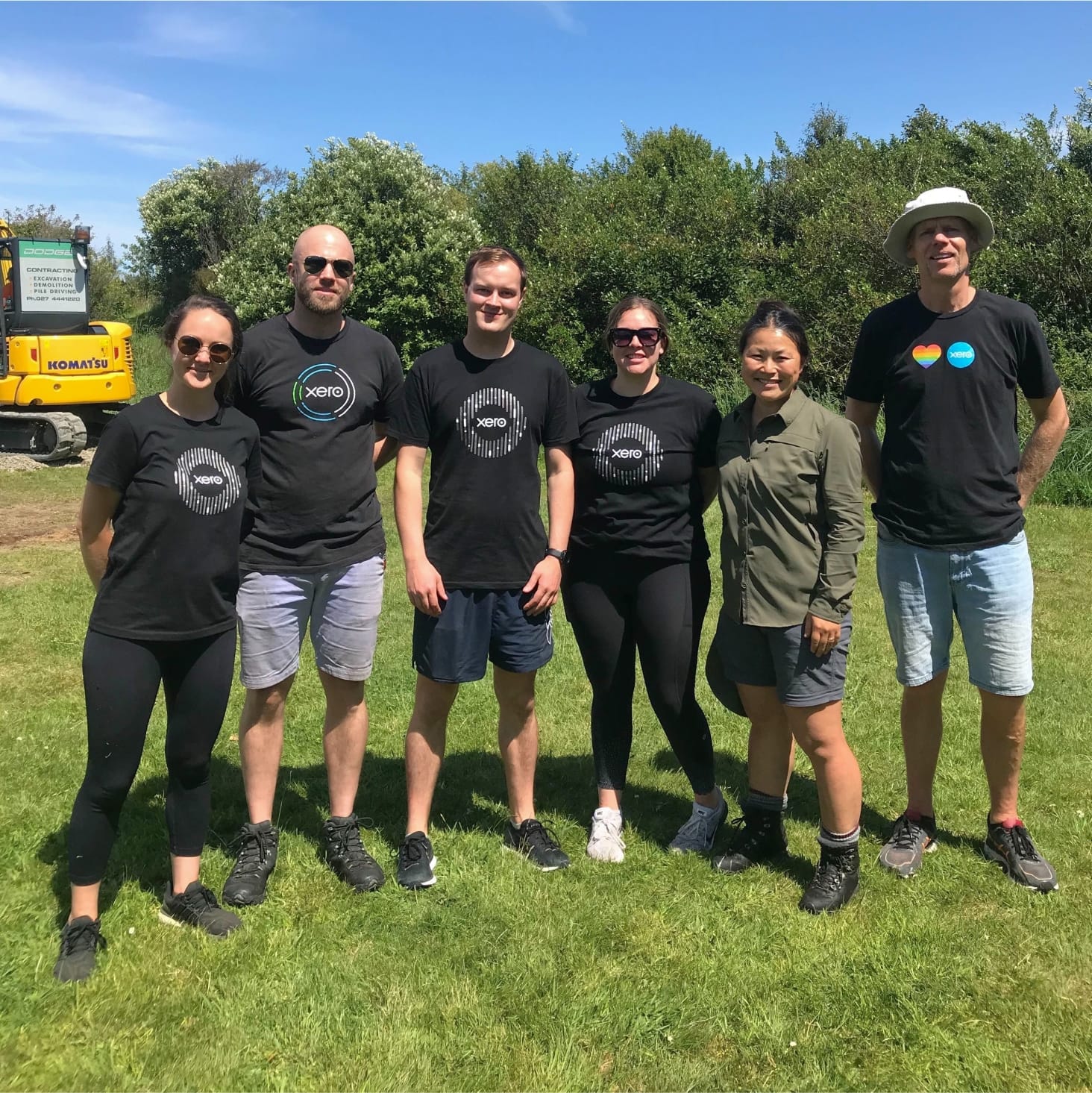 Xero staff members outside volunteering at a sanctuary.