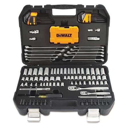 DEWALT 142 pc Mechanics Tool Kit, Includes Pliers, Bits, Nut Drivers, Sockets and Wrenches DWMT73802