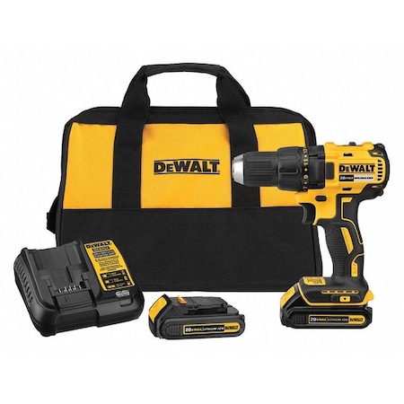 DEWALT Cordless Drill, Brushless, 20 Volt DC, 1/2 in Chuck, 2 Batteries and Charger Included DCD777C2
