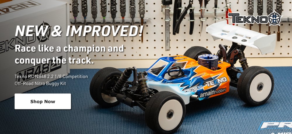 New & Improved - Race like a champion and conquer the track. - Tekno RC NB48 2.2 1/8 Competition Off-Road Nitro Buggy Kit - Shop Now