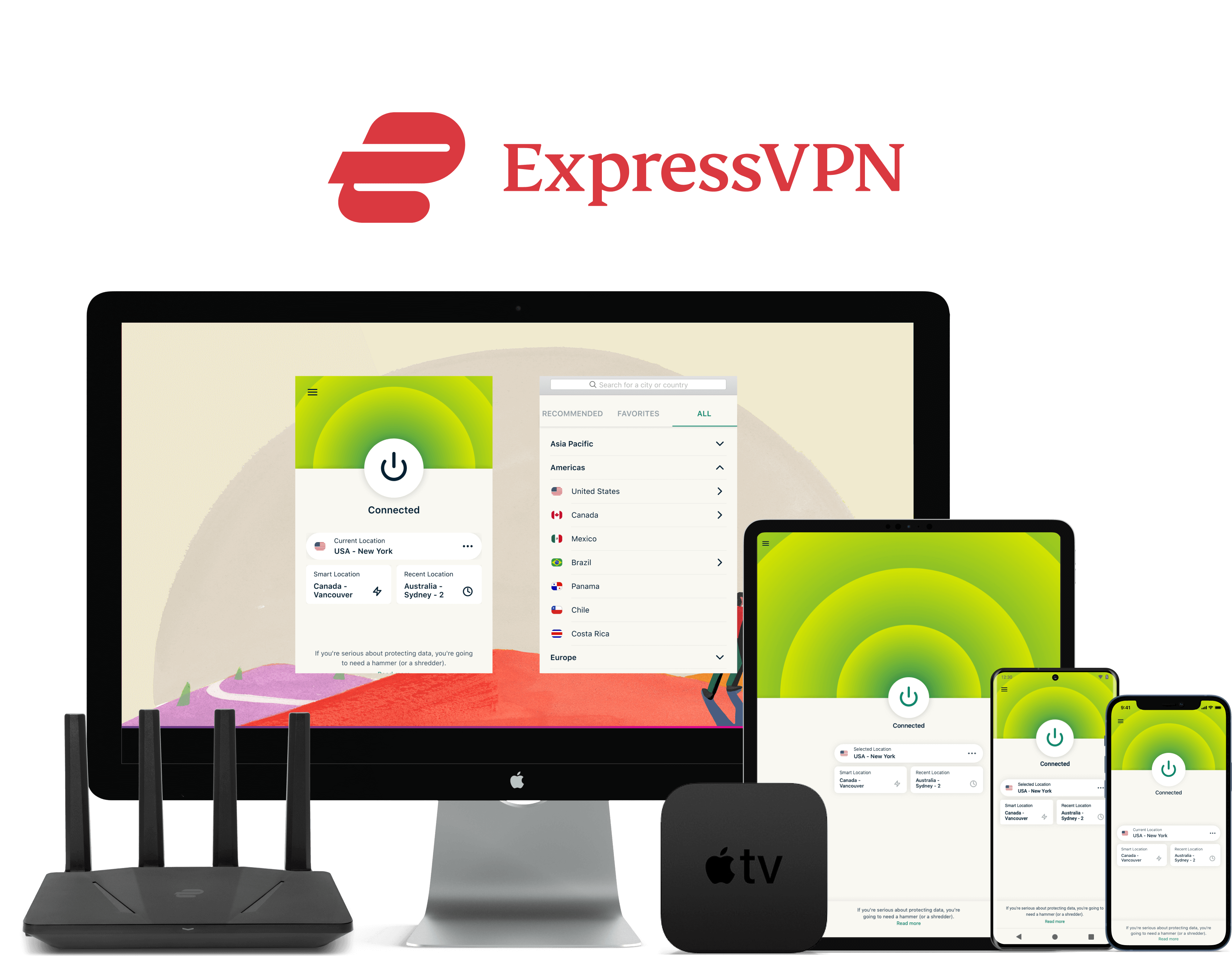 Förhandsvisning: Skärmbilder Diverse ExpressVPN-på-alla-enheter app