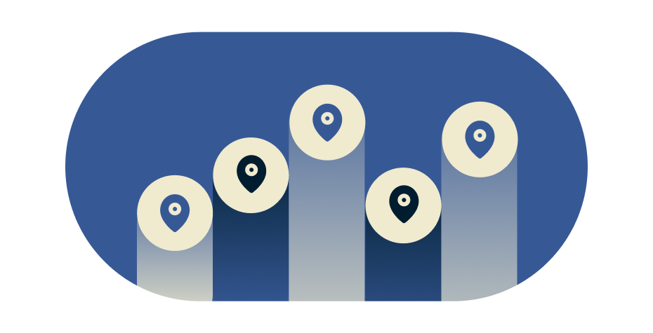 Visual dengan 5 lokasi VPN