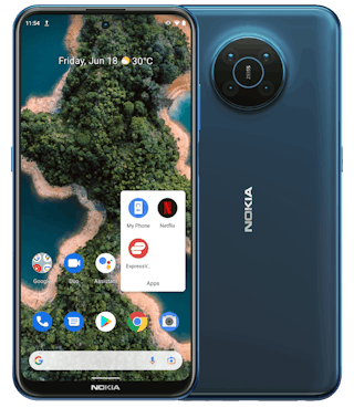 Die ExpressVPN-App wird auf dem Startbildschirm des Nokia XR20 Smartphones angezeigt.