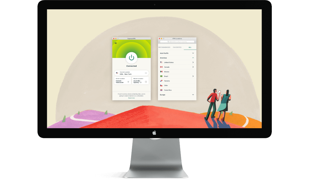 Forhåndsvisning: Skjermbilder Mac ExpressVPN-iMac