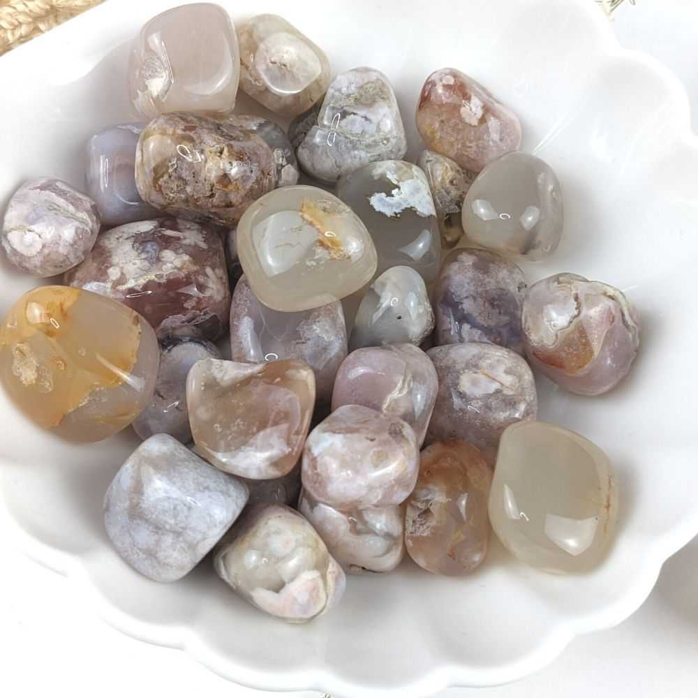 Flower Agate Tumbles - Zen Collection