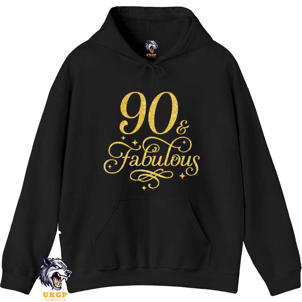 90Th Birthday Shirt 90 And Fabulous 90 Years Old Pullover Hoodie