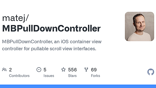 GitHub - matej/MBPullDownController: MBPullDownController, an iOS container view controller for pullable scroll view interfaces.