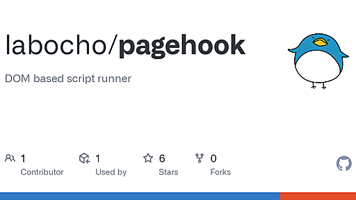 GitHub - labocho/pagehook: DOM based script runner