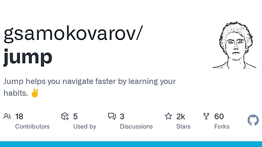 GitHub - gsamokovarov/jump: Jump helps you navigate faster by learning your habits. ✌️