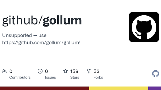 GitHub - github/gollum: Unsupported — use https://github.com/gollum/gollum!