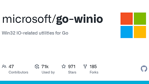 GitHub - microsoft/go-winio: Win32 IO-related utilities for Go