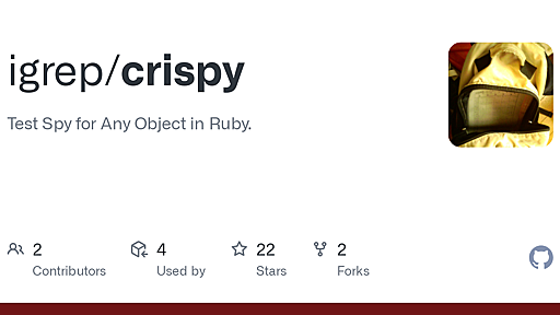 GitHub - igrep/crispy: Test Spy for Any Object in Ruby.