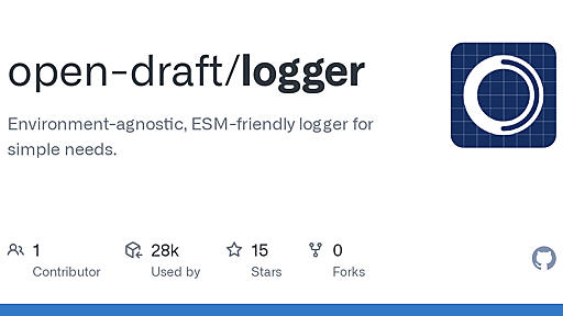 GitHub - open-draft/logger: Environment-agnostic, ESM-friendly logger for simple needs.