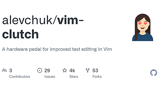 GitHub - alevchuk/vim-clutch: A hardware pedal for improved text editing in Vim