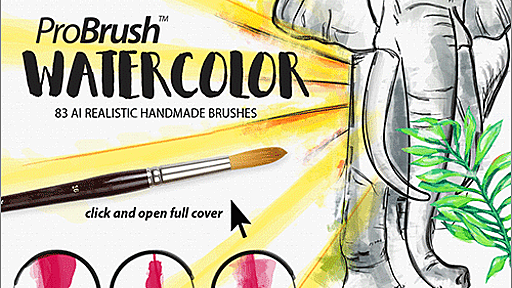 絵筆で描いたような繊細で美しいストロークが表現できる、プロ仕様の水彩ブラシ -Watercolor ProBrush™