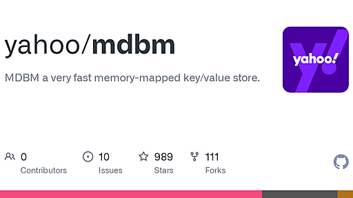 GitHub - yahoo/mdbm: MDBM a very fast memory-mapped key/value store.