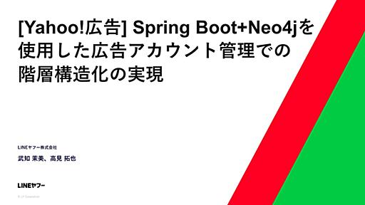 [Yahoo!広告] Spring Boot+Neo4jを 使⽤した広告アカウント管理での 階層構造化の実現