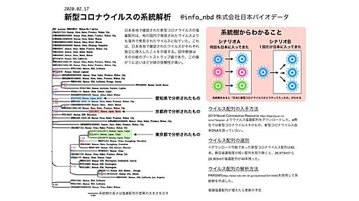 日本バイオデータ on Twitter: "系統解析をすると、たぶん新型コロナウイルスは日本に何回も来てる https://t.co/0ZfJtU41Fx"