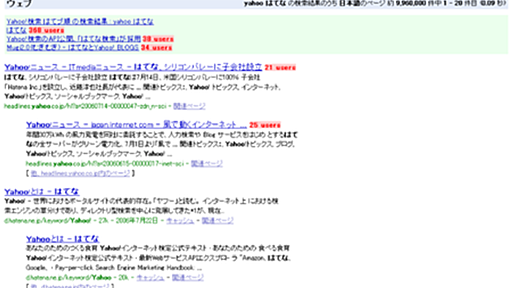 Google検索結果にYahoo!検索 はてブ順の上位を掲載 - aki77の日記