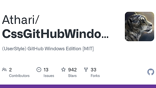 GitHub - Athari/CssGitHubWindows: (UserStyle) GitHub Windows Edition [MIT]