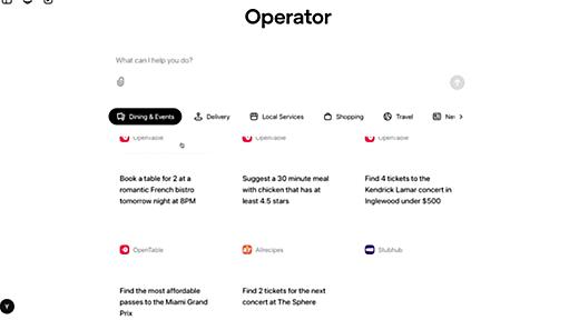 OpenAI、Webでのタスクを代行するエージェント「Operator」発表