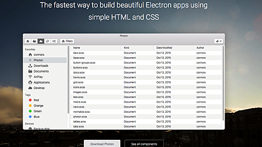 Photon - Electron開発者要注目のOS X風UIツールキット | ソフトアンテナ