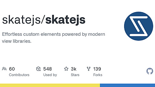 GitHub - skatejs/skatejs: Effortless custom elements powered by modern view libraries.