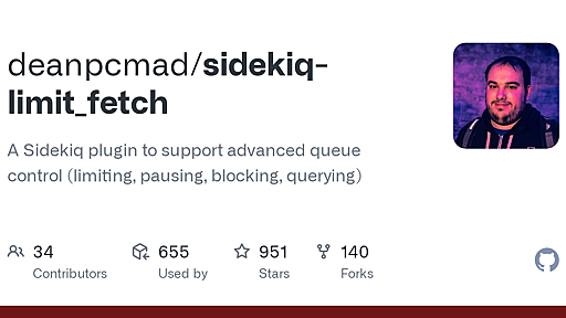 GitHub - deanpcmad/sidekiq-limit_fetch: A Sidekiq plugin to support advanced queue control (limiting, pausing, blocking, querying)