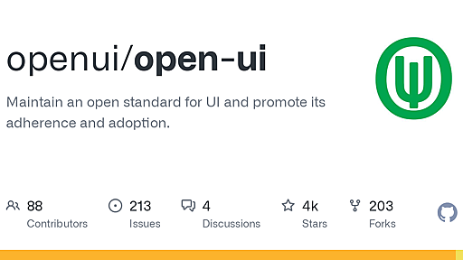 GitHub - openui/open-ui: Maintain an open standard for UI and promote its adherence and adoption.