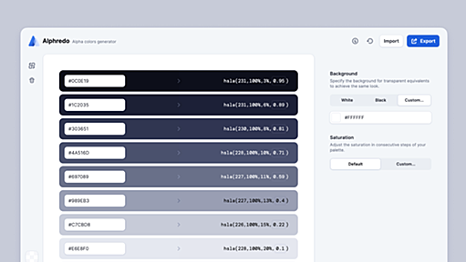 Alphredo — Alpha colors generator