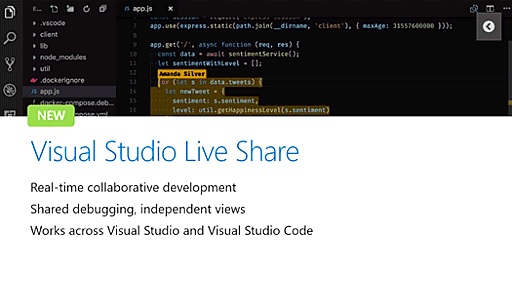 ［速報］「Visual Studio Live Share」発表。複数のプログラマがリアルタイムにコードの編集、ブレークポイント、デバッガ操作などを共有。Connect(); 2017