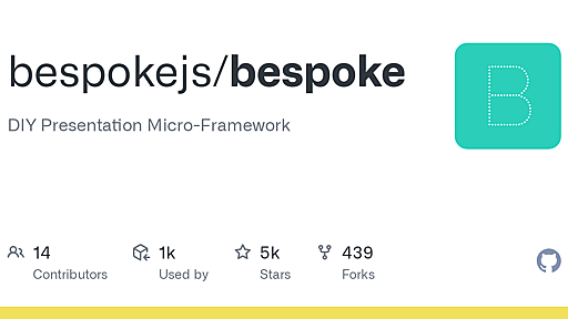 GitHub - bespokejs/bespoke: DIY Presentation Micro-Framework