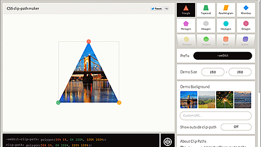 工夫のあるUIがいい！CSSで円・楕円・多角形などのクリップパスが簡単に作成できるオンラインサービス -Clippy