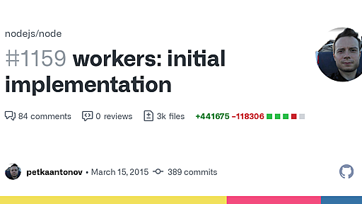 workers: initial implementation by petkaantonov · Pull Request #1159 · nodejs/node