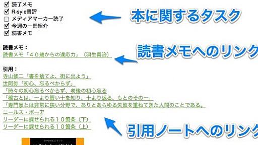 ノートリンク機能を使ったEvernoteでの「読書ノート」 | シゴタノ！