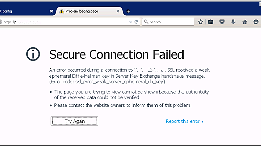 備忘録です。ssl_error_weak_server_ephemeral_dh_keyエラーへの対処 - fjtknj's diary