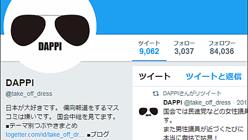 【追記】デマ・曲解で野党を叩く「DAPPI（@take_off_dress）」は会社組織が運営か、平日8～21時の完全シフト制に | Buzzap！