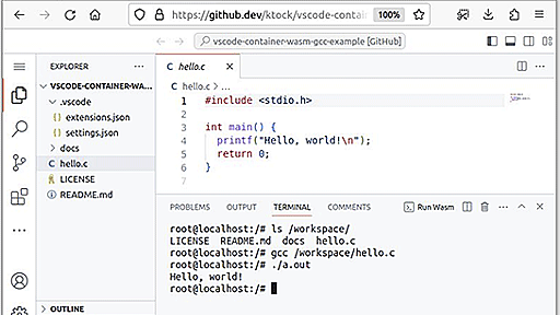 Web版VSCodeがDockerコンテナをWASM環境で起動、Webブラウザ内ローカルマシンとして利用可能に。拡張機能「vscode-container-wasm」登場
