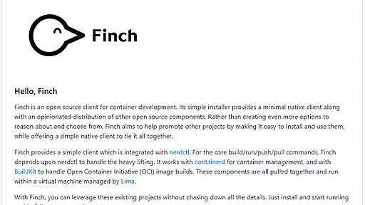 AWS、Docker Desktop代替となり得る「Finch」をオープンソースで公開。ローカルマシンに仮想環境とコンテナランタイム、ビルドツールなど一式を導入