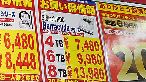 6TB HDDの1万円割れが常態化、Seagateからも18TB HDDが登場　相場月報10月号