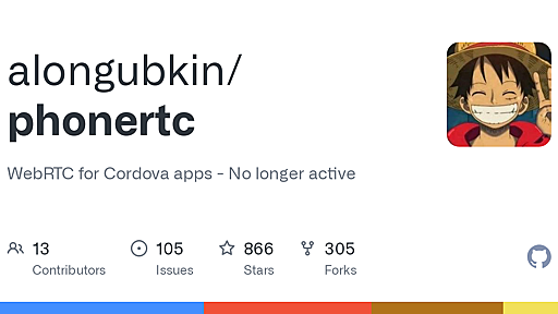 GitHub - alongubkin/phonertc: WebRTC for Cordova apps - No longer active