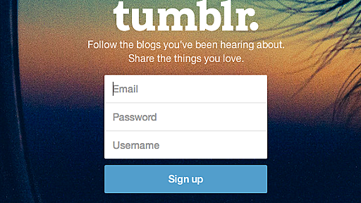 Tumblr.の秀逸なユーザー登録UI