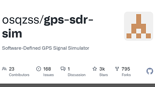 GitHub - osqzss/gps-sdr-sim: Software-Defined GPS Signal Simulator