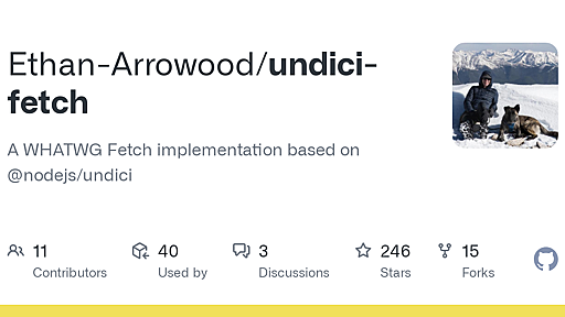 GitHub - Ethan-Arrowood/undici-fetch: A WHATWG Fetch implementation based on @nodejs/undici